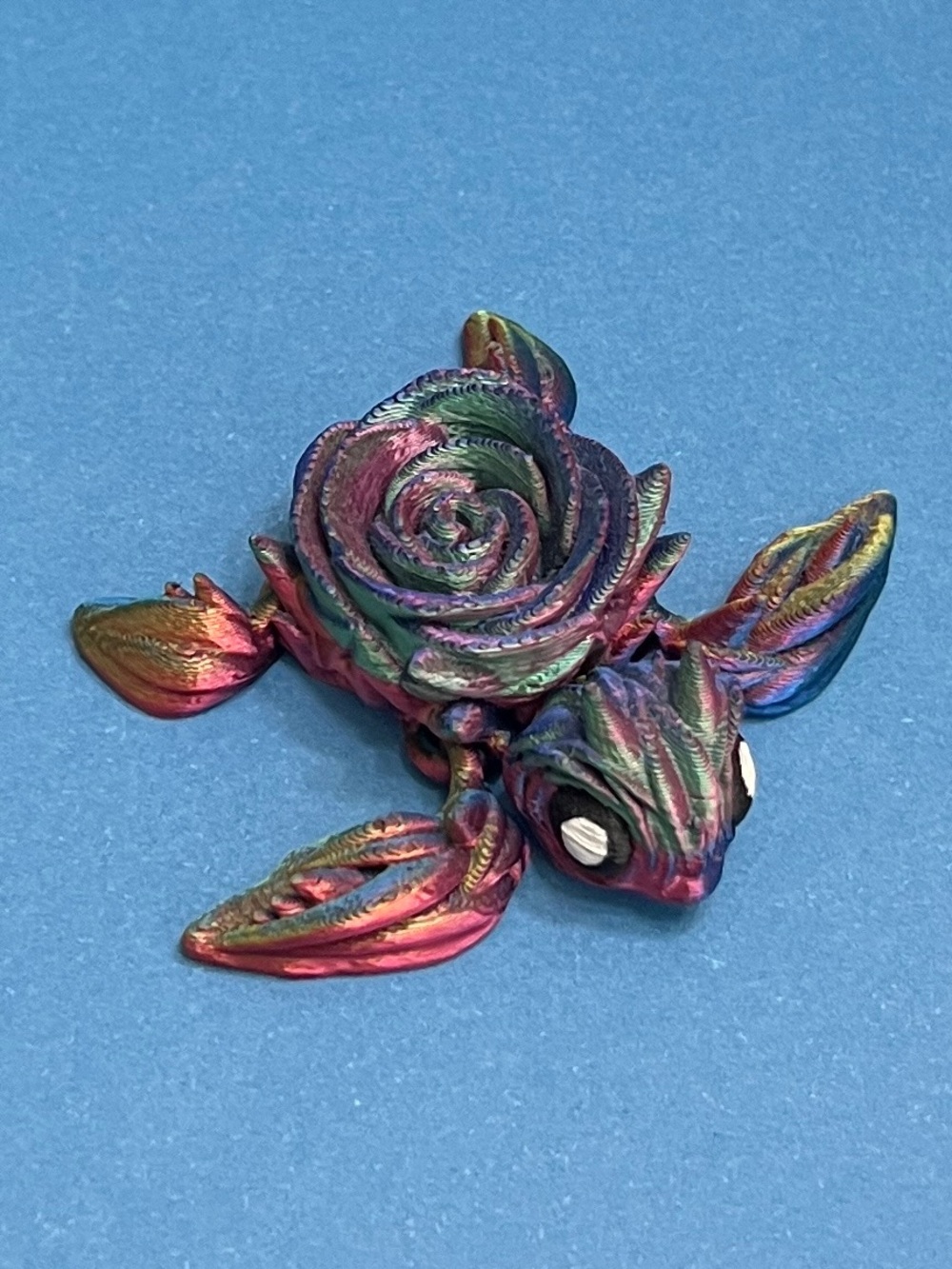 3D Printed Small Rainbow
Iridescent Rose Turtle Figurine